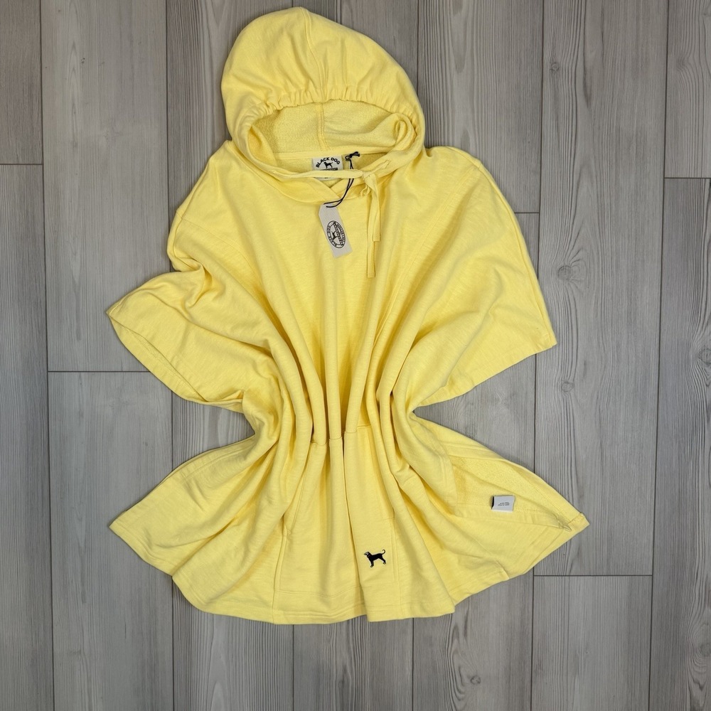 NWT The Black Dog Brand Women Large / XL Beachfront‎ Hooded Poncho Yellow